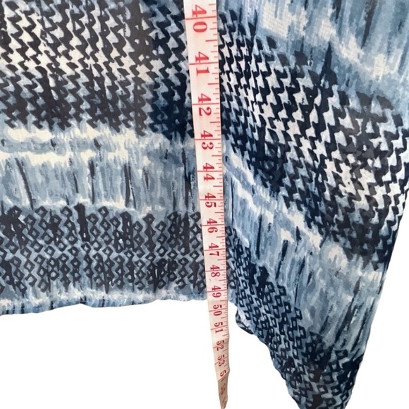 STEVE MADDEN Sheer Poly Chiffon Duster Vest Open Front Geometric Print O/S - Picture 6 of 7